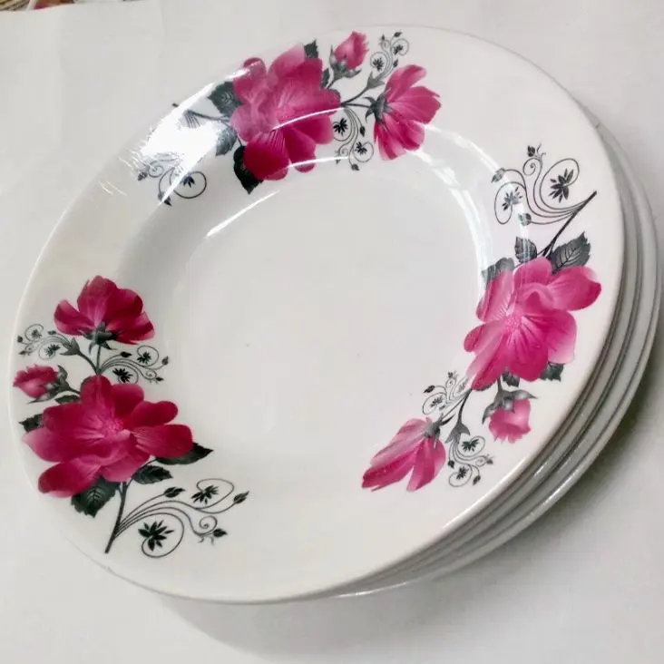 Picture of 6 pcs Set Big Size Melamine Plate (9.5" Size ) for Home & Office High Quality Melamine. - Multicolor