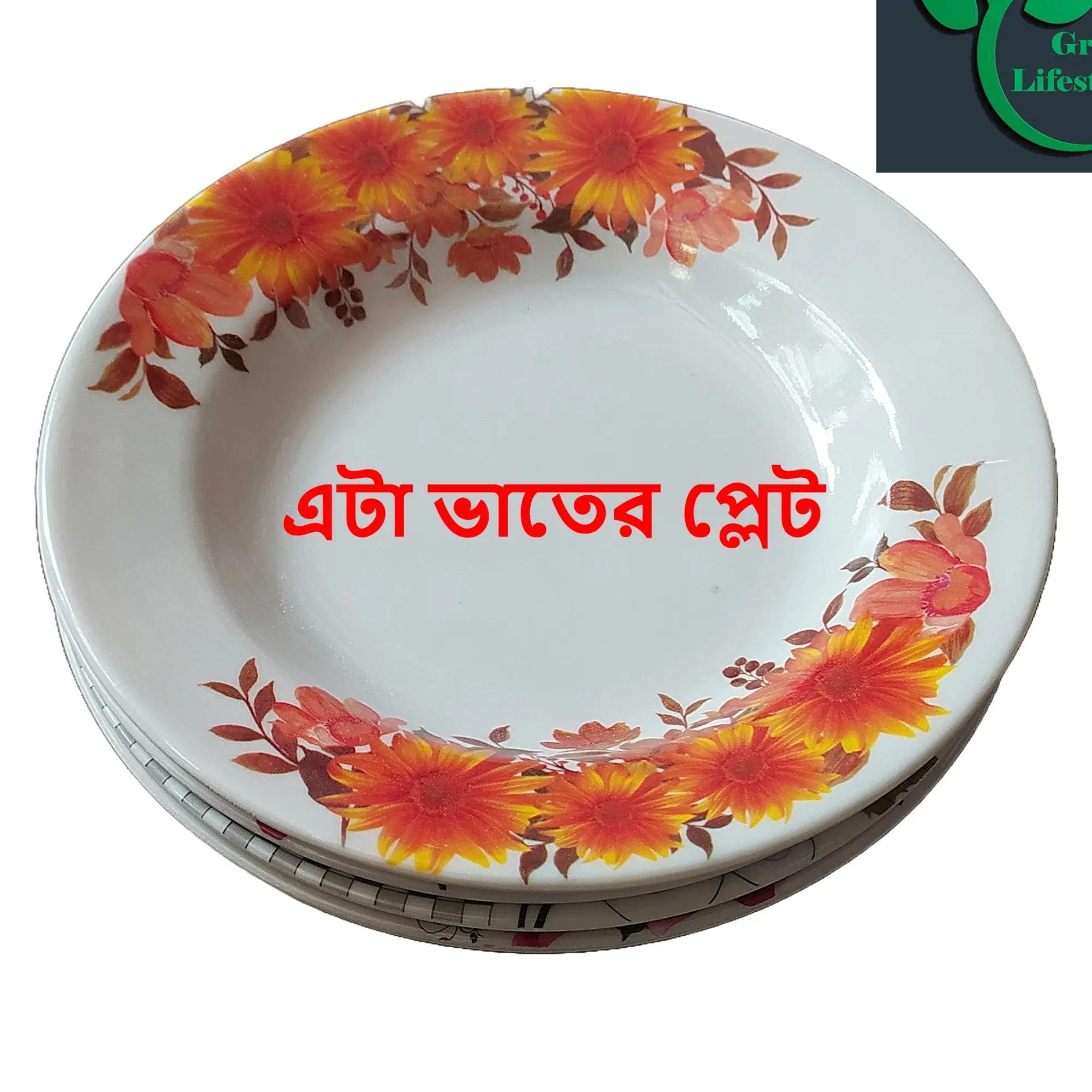 Picture of 6 pcs Set Big Size Melamine Plate (9.5" Size ) for Home & Office High Quality Melamine. - Multicolor