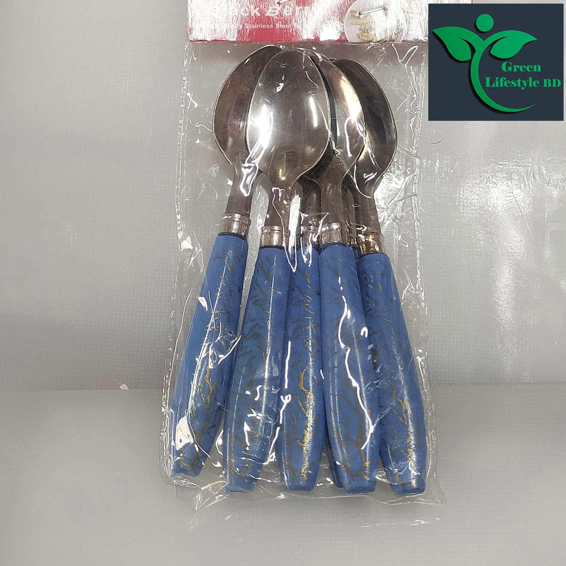 Picture of HIGH-QUALITY 12-piece Stainless Steel Fork & Spoon Set With Ceramic Design Silicon Handle  Stainless Steel Spoon Set 12-pieces (Tea Spoon 6-pieces & Fork Spoon 6-pieces) - Multicolor