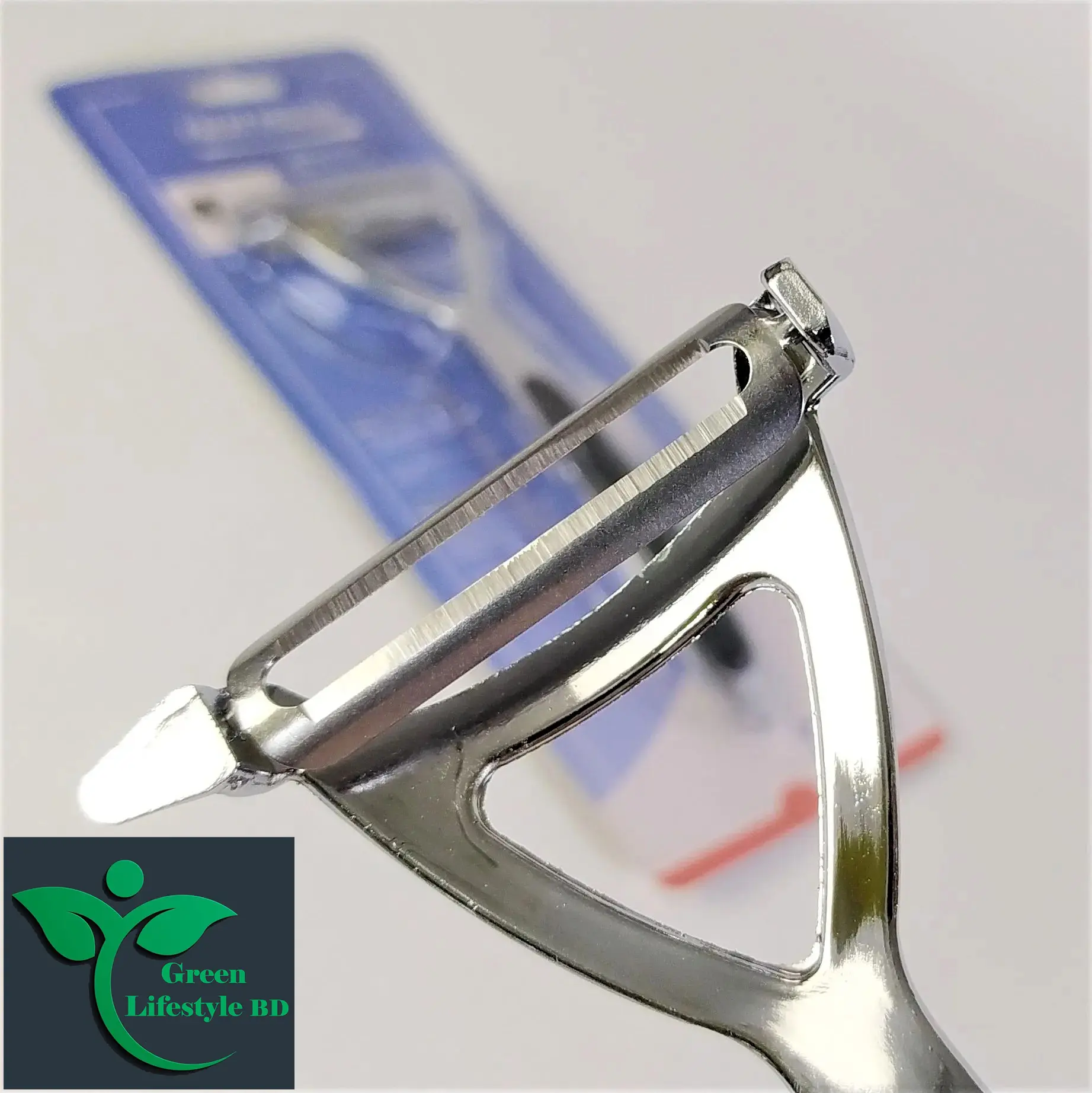 Picture of Multi-function Vegetable Stainless Stee Rubber grip Kitchen Peeler Cutter(Size: long 6.5 inch). - Silver