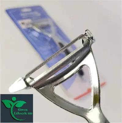 Picture of Multi-function Vegetable Stainless Stee Rubber grip Kitchen Peeler Cutter(Size: long 6.5 inch). - Silver