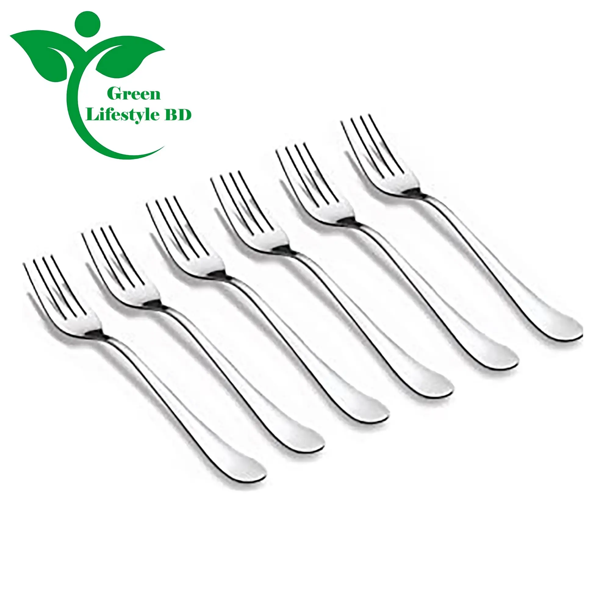 Picture of Stainless Steel 6pcs fork spoon for any occasion food and desserts (15cm/6 inch). - Silver