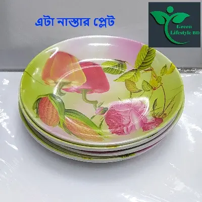 Picture of Melamine Plate 6 Pieces Set (Size 7 inch) Serve Snacks And Breakfast In Style For Dining Essentials - Multicolor