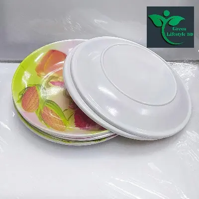 Picture of Melamine Plate 6 Pieces Set (Size 7 inch) Serve Snacks And Breakfast In Style For Dining Essentials - Multicolor