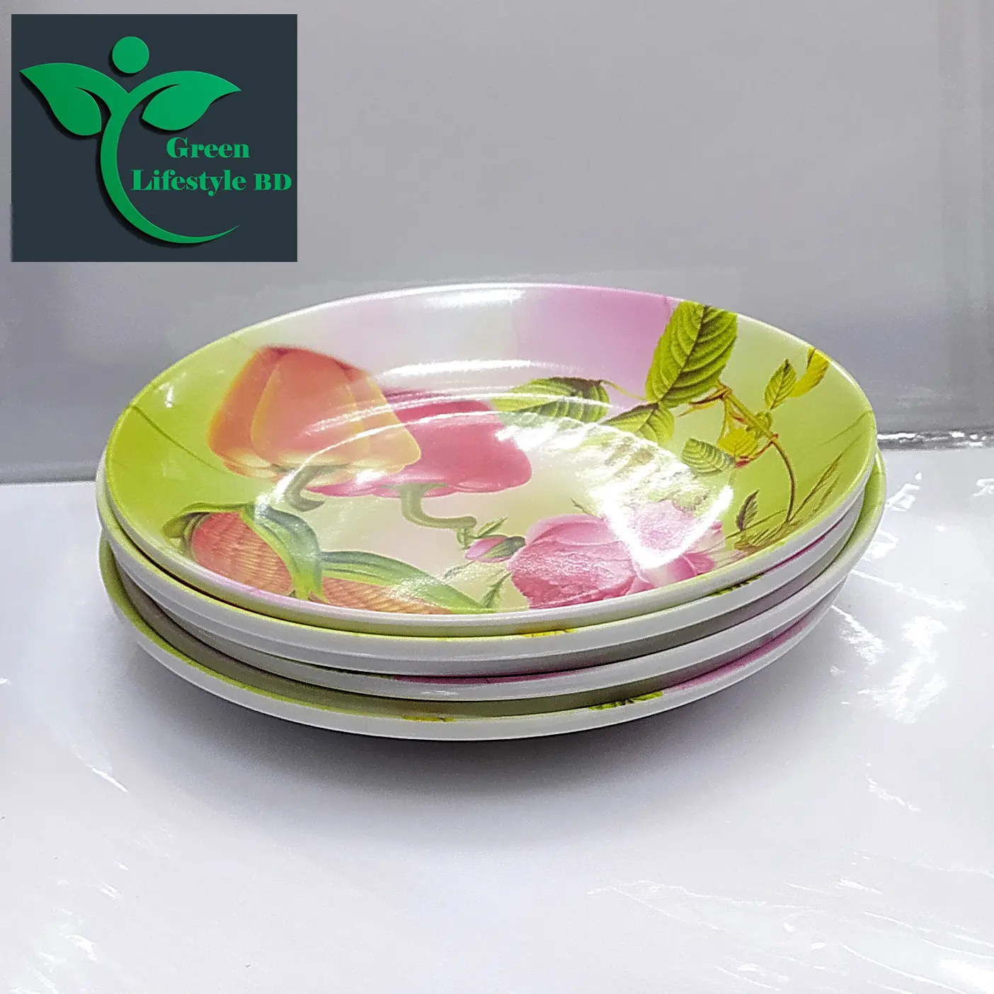 Picture of Melamine Plate 6 Pieces Set (Size 7 inch) Serve Snacks And Breakfast In Style For Dining Essentials - Multicolor
