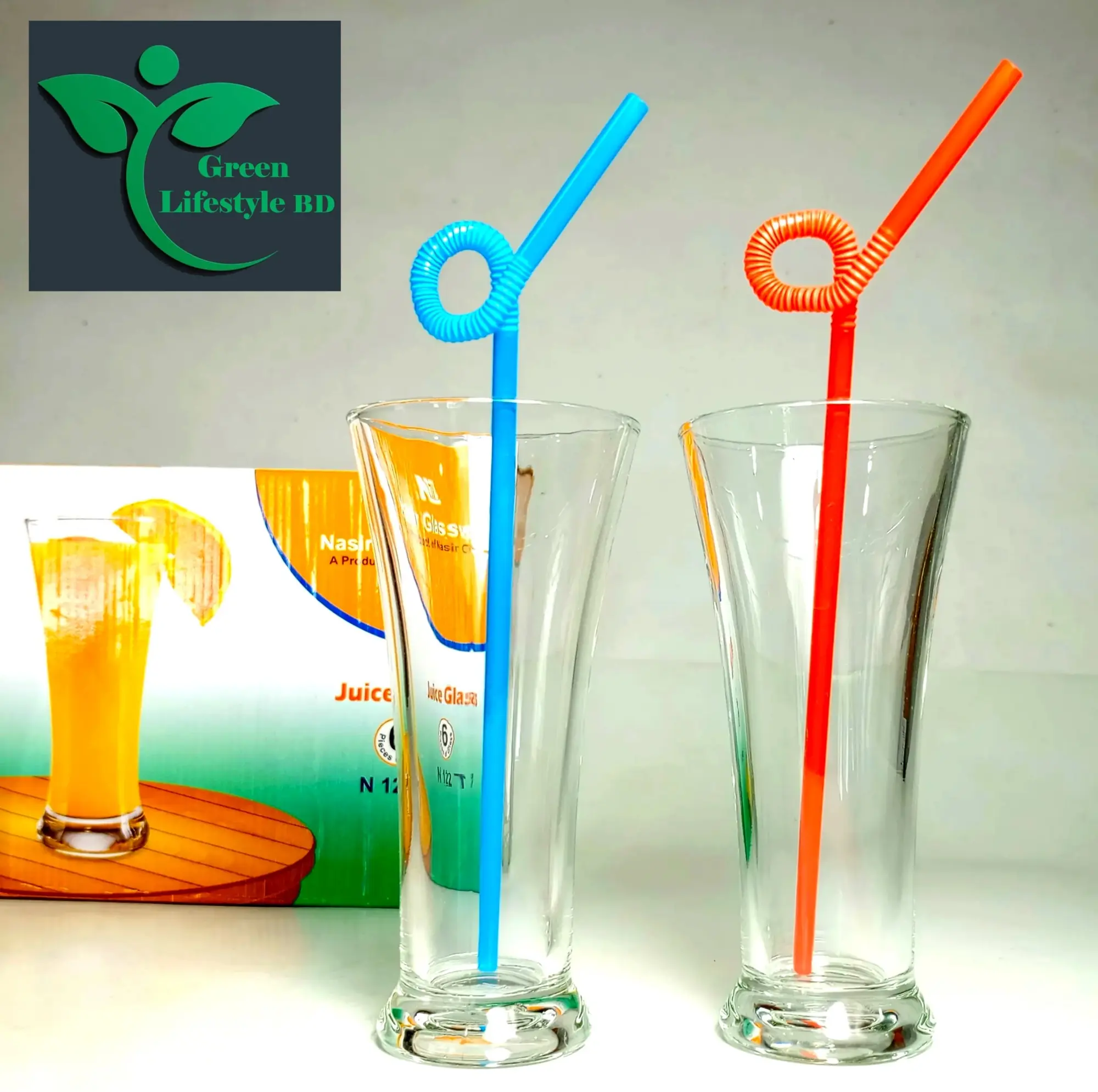 Picture of Premium Water and Juice Glasses Set of 6/2, Transparent 300ml Drinking Water Glass, Pilsner Stylish and Crystal Highball Glasses for Water, Juice, Milk, Lassi, and Cocktails