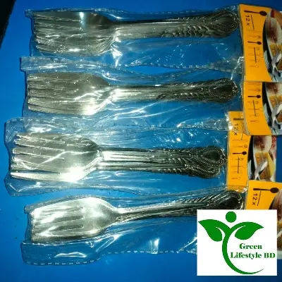 Picture of Stainless steel spoon 6 inches 24 pieces Set (12 piece Tea Spoon and 12 piece frock Spoon) for kitchen and dining. - Silver