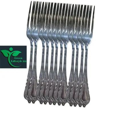 Picture of Stainless steel spoon 6 inches 24 pieces Set (12 piece Tea Spoon and 12 piece frock Spoon) for kitchen and dining. - Silver