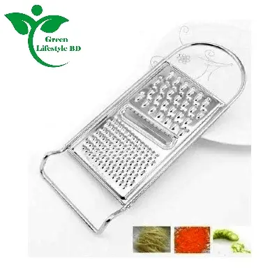 Picture of Premium 3 Way Stainless Steel Flat Grater - 12x4.3 Inch - Kitchen - Razor Sharp Teeth Carrot Potato Peeler Fruit Vegetable Cheese Slicer - High Performance Quality Product - Silver
