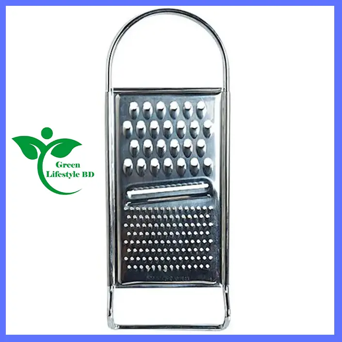 Picture of Premium 3 Way Stainless Steel Flat Grater - 12x4.3 Inch - Kitchen - Razor Sharp Teeth Carrot Potato Peeler Fruit Vegetable Cheese Slicer - High Performance Quality Product - Silver