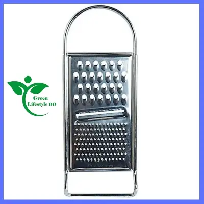 Picture of Premium 3 Way Stainless Steel Flat Grater - 12x4.3 Inch - Kitchen - Razor Sharp Teeth Carrot Potato Peeler Fruit Vegetable Cheese Slicer - High Performance Quality Product - Silver