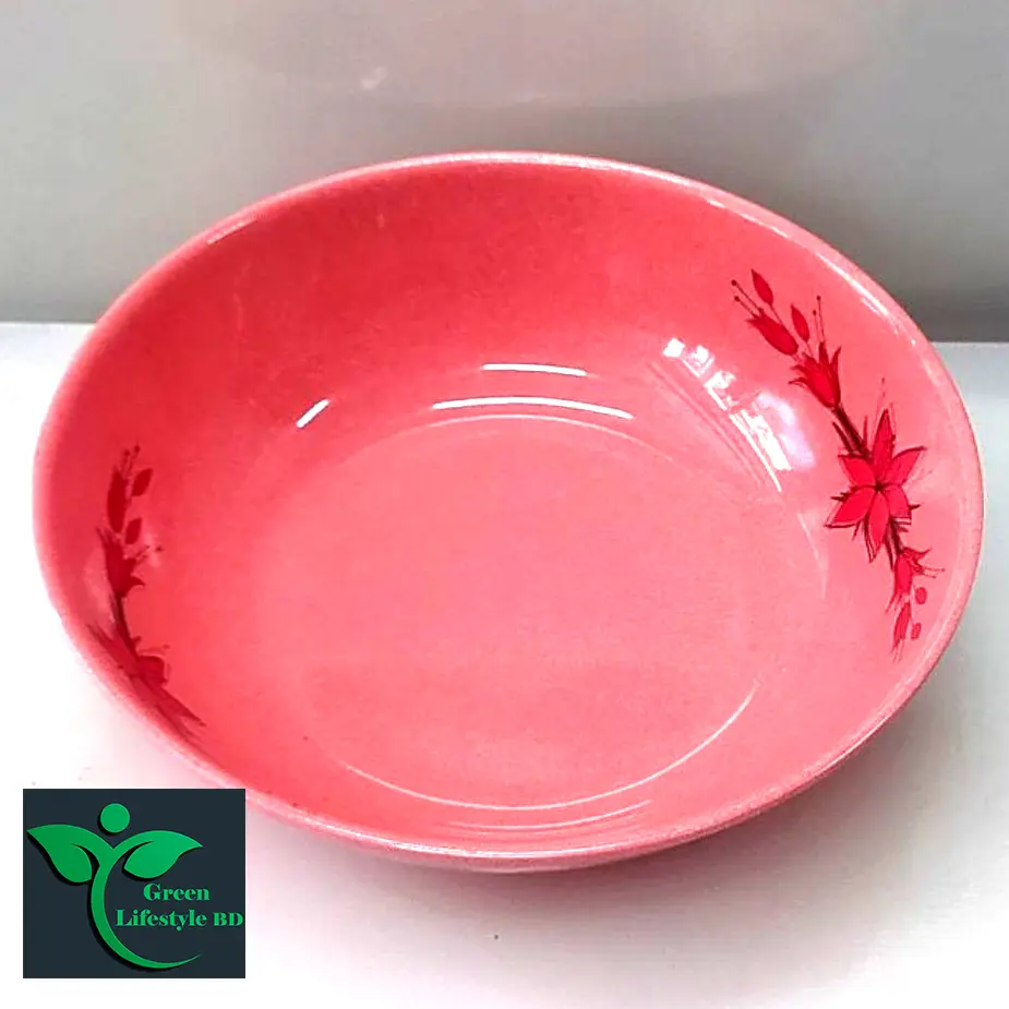 Picture of Melamine bowl 4 pcs set medium size 6-inch pink color for home and office. - Pink