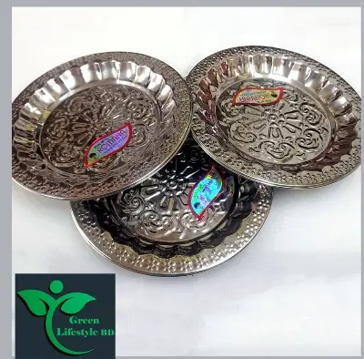 Picture of Stainless steel soup plate 6 pcs set medium size 6 inch for home and office. - Silver