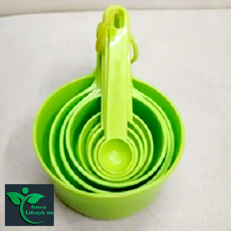 Picture of Measuring Cup and Spoons 8pcs set Plastic Measuring Spoon Useful Sugar Cake Baking Spoon for Kitchen Baking Measuring - Multicolor