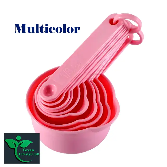 Picture of 2 set measuring Cup and Spoons 8pcs set Plastic Measuring Spoon Useful Sugar Cake Baking Spoon for Kitchen Baking Measuring - Multicolor