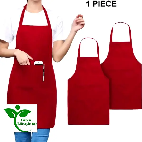 Picture of Hand-wiping Kitchen Household Cooking Apron Oil-proof Waterproof Men Women Adult Waist Fashion Coffee Overalls Wipe Hand Apron - Multicolor