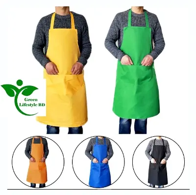 Picture of Hand-wiping Kitchen Household Cooking Apron Oil-proof Waterproof Men Women Adult Waist Fashion Coffee Overalls Wipe Hand Apron - Multicolor