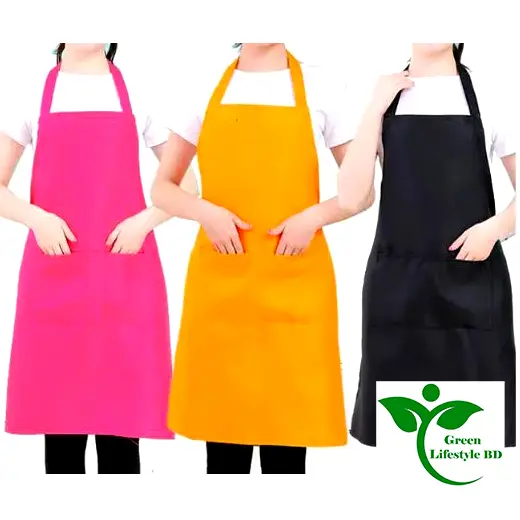 Picture of 1 Pack Adjustable Bib Apron 2 Pockets Cooking Kitchen Bar Chef Apron - Multicolor