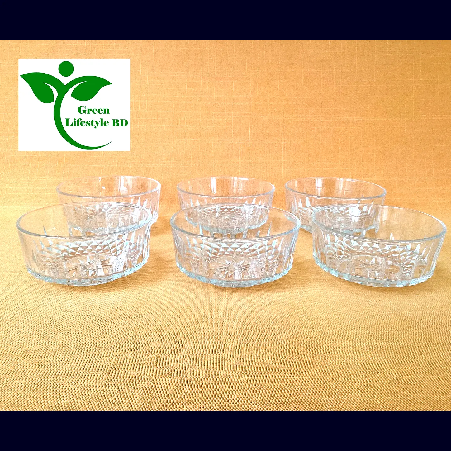 Picture of 6 Pcs Crystal Glass Bowl Set / Firni Bowl Set / Bowl & Dessert Set Size 4 inch for home office and restaurant - Clear