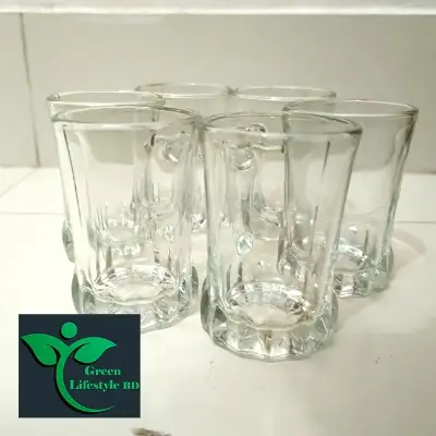 Picture of Clear Glass Tea Cup Set (6 Pieces), Coffee Cup Set For Home, Office, and Tea Stall Shop. - Clear