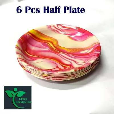 Picture of 6 Pcs Melamine Half-Plate Set Size 7 inch - Enhance Your Dining Decor With  Melamine Half Plates - Set Of 6 Pieces - Multicolor