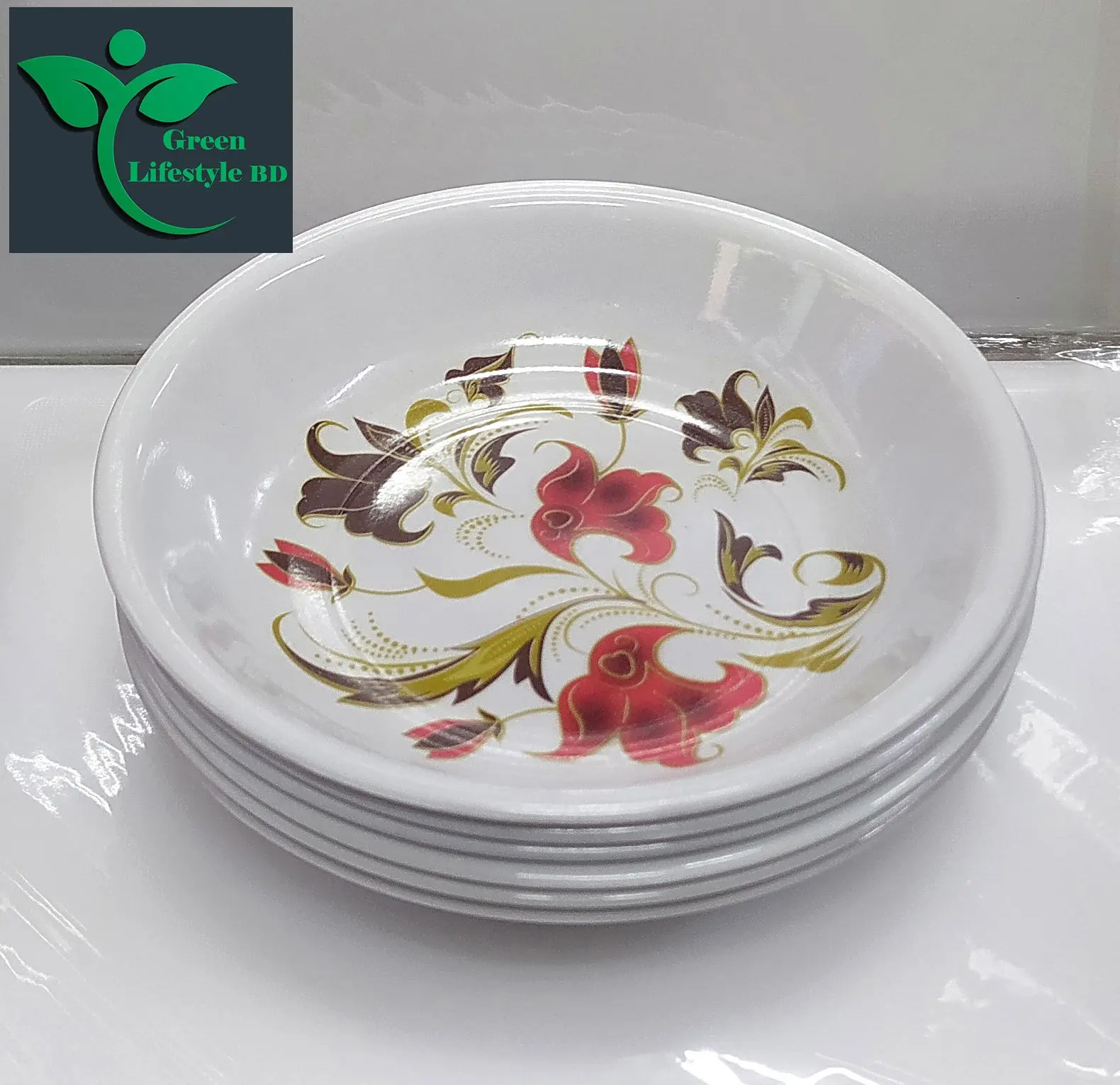 Picture of 6 Pcs Melamine Half-Plate Set Size 7 inch - Enhance Your Dining Decor With  Melamine Half Plates - Set Of 6 Pieces - Multicolor