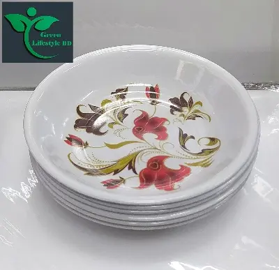 Picture of 6 Pcs Melamine Half-Plate Set Size 7 inch - Enhance Your Dining Decor With  Melamine Half Plates - Set Of 6 Pieces - Multicolor