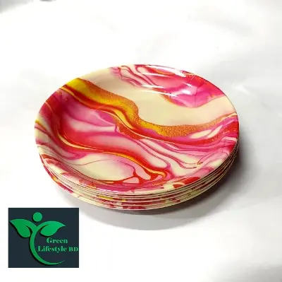 Picture of 6 Pcs Melamine Half-Plate Set Size 7 inch - Enhance Your Dining Decor With  Melamine Half Plates - Set Of 6 Pieces - Multicolor