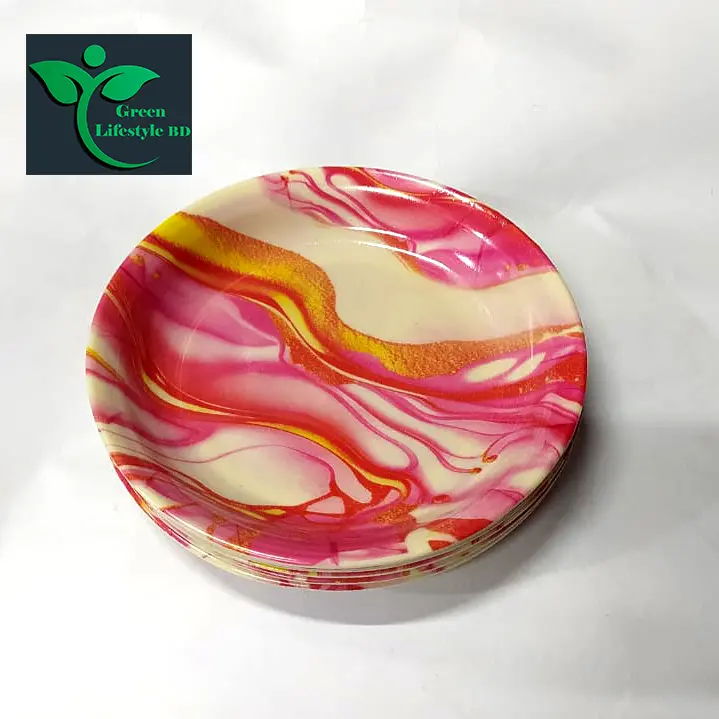 Picture of 6 Pcs Melamine Half-Plate Set Size 7 inch - Enhance Your Dining Decor With  Melamine Half Plates - Set Of 6 Pieces - Multicolor