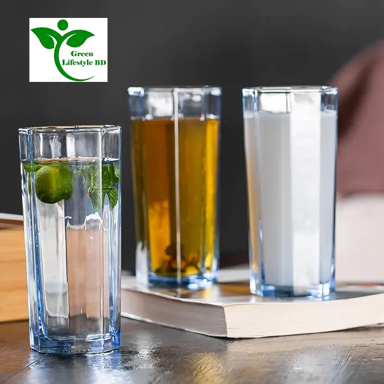 Picture of 6 Pcs Household Water Glass Vintage Fashion Drinking Beverage Water Cup Clear Wholesale Water Glass Mug - Clear