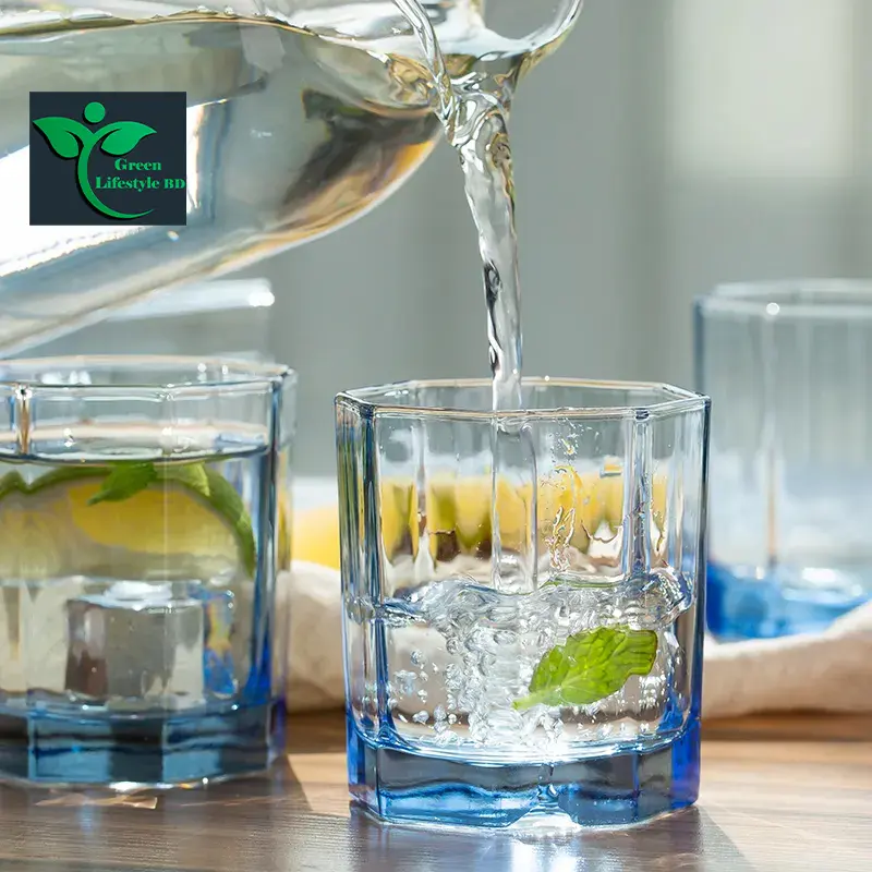 Picture of 8 Engle Italian Premium Juice Glasses and Transparent Water Glass Medium Size Tumbler Glasses for Drinking Water and Cocktails, Diamond Design Glass Water Glass Set of 6 - Clear