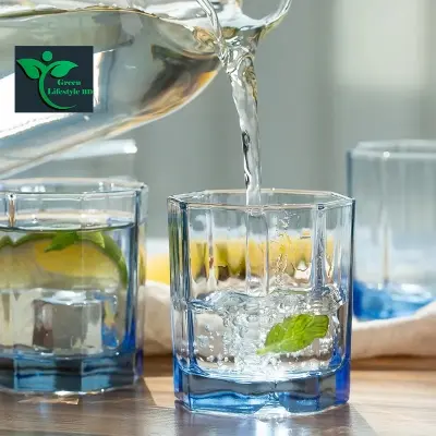 Picture of 8 Engle Italian Premium Juice Glasses and Transparent Water Glass Medium Size Tumbler Glasses for Drinking Water and Cocktails, Diamond Design Glass Water Glass Set of 6 - Clear