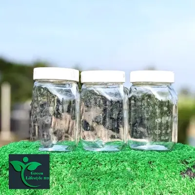 Picture of 3 Pcs Glass Jar 700 ml for Kitchen & Dining. Glassware Food container with original cap - Clear 3 pcs