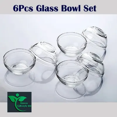 Picture of 06 Pcs Round Glass Bowl Set Nasir N-20B/ Olila Serve Your Meals With Elegance In This Glass Bowl Set - Clear