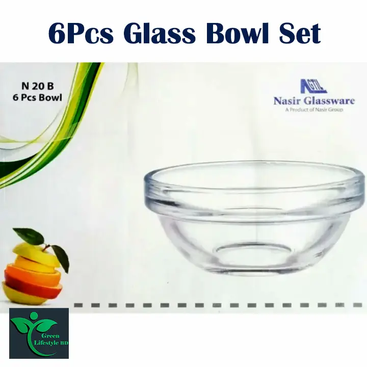 Picture of 06 Pcs Round Glass Bowl Set Nasir N-20B/ Olila Serve Your Meals With Elegance In This Glass Bowl Set - Clear