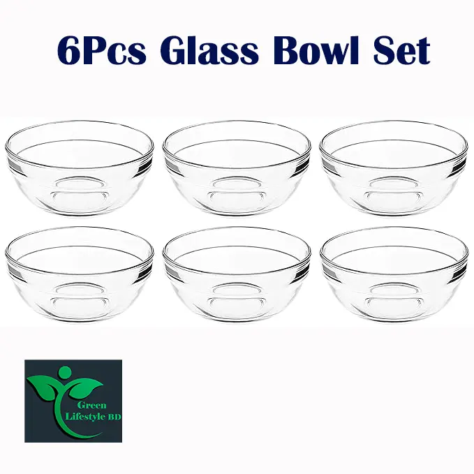 Picture of 06 Pcs Round Glass Bowl Set Nasir N-20B/ Olila Serve Your Meals With Elegance In This Glass Bowl Set - Clear