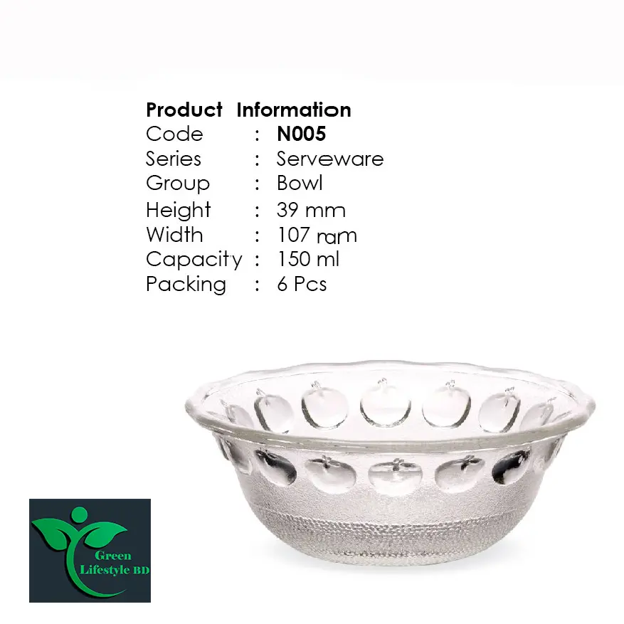 Picture of 6Pcs Gift Glass Bowl Set N-58B Serve Your Meals With Elegance In This Glass Bowl Set - Clear