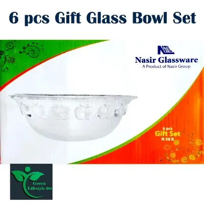 Picture of 6Pcs Gift Glass Bowl Set N-58B Serve Your Meals With Elegance In This Glass Bowl Set - Clear