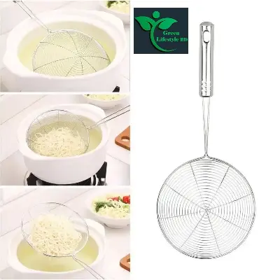Picture of Stainless Steel Spider Strainer Skimmer Ladle Kitchen Cooking for Pasta and Frying in Kitchen -  Silver, 
3 PCS SET