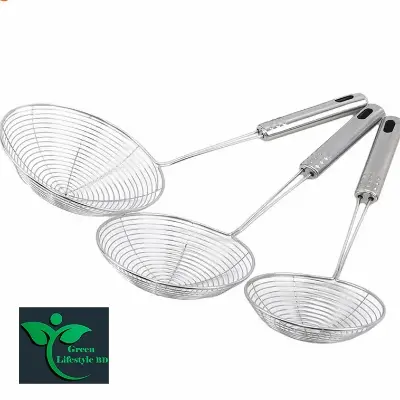 Picture of Stainless Steel Spider Strainer Skimmer Ladle Kitchen Cooking for Pasta and Frying in Kitchen -  Silver, 
3 PCS SET