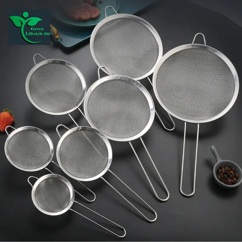 Picture of Chakni/Tea Strainer/Fine Mesh Stainless Steel Strainers -1/2/3 Pcs set Small, medium, big