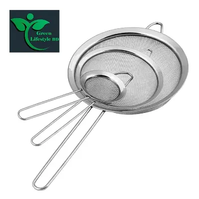 Picture of Household Baking Stainless Steel Wire Fine Mesh Oil Strainer Flour Colander Sieve Sifter Filter 1/2/3 Pcs Set
