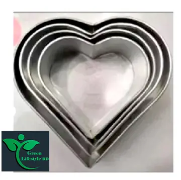 Picture of High-Quality Aluminum Heart-shaped Cake Baking Molds Metal Pan Aluminum Set Birthday Cake Mold 4pcs/set - Silver