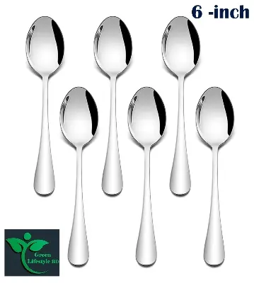 Picture of 6 -Pcs Food Grade Stainless Steel Teaspoon Coffee Spoon, Cheap Spoons 6 -inch Size for Home use