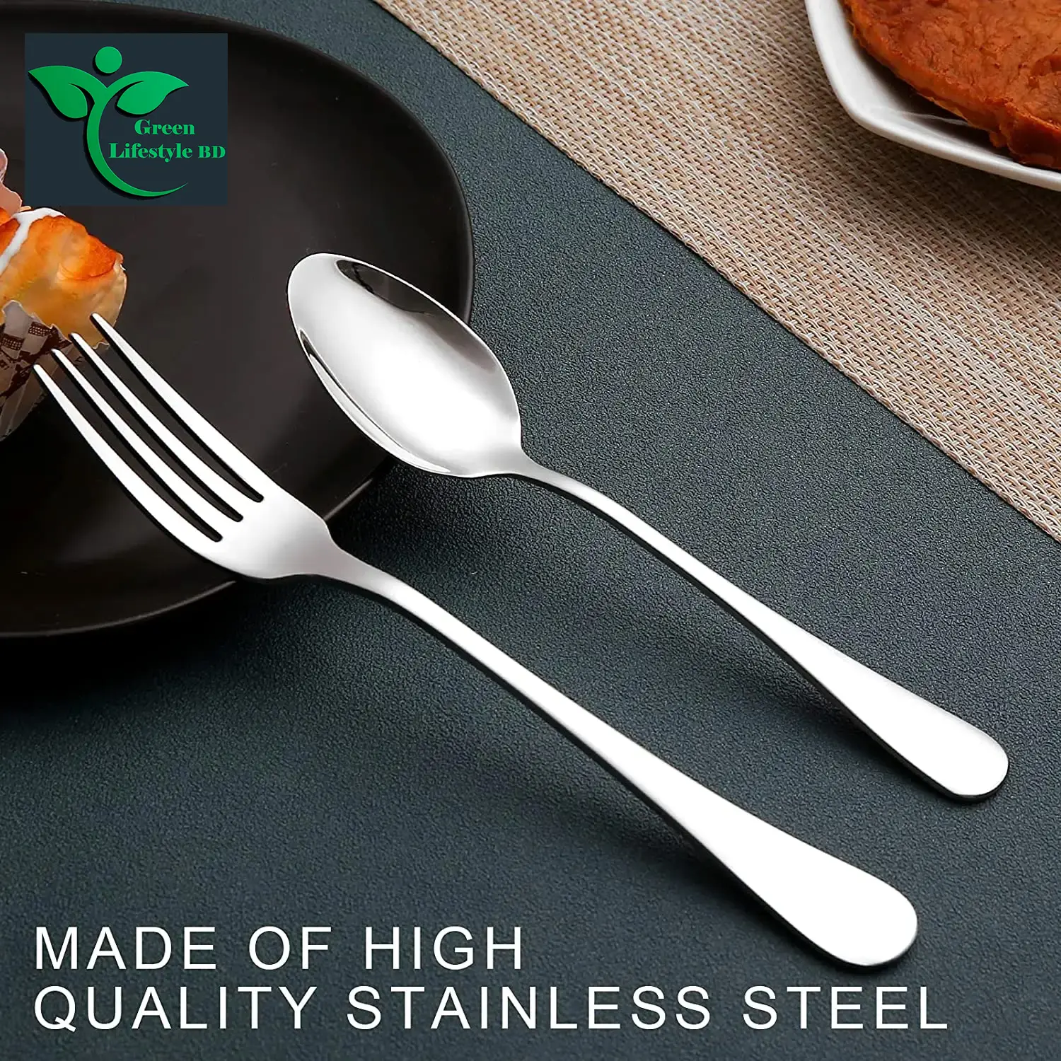 Picture of 12/6 Pieces Cutlery Cupping Stirring Spoon Metal Teaspoons Coffee Spoon Set Ice Cream Stainless Steel Dessert Spoon 6 -inch Size