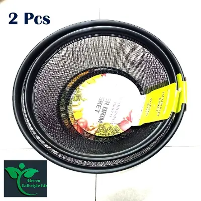 Picture of Stainless steel wire mesh kitchen vegetable and fruit washing strainer taller brim basket-(22 cm/25cm/28cm)