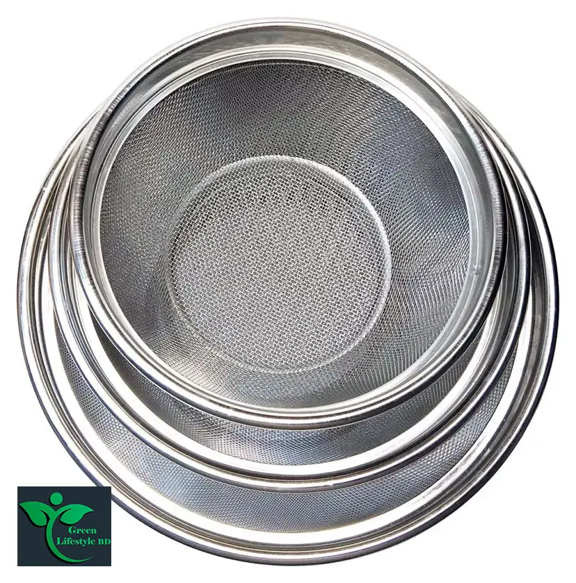 Picture of Stainless Steel Wire Mesh Kitchen Vegetable and Fruit Washing Strainer Drain Basket-(22 cm/25cm/28cm)