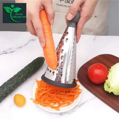 Picture of Vegetable Grater/Manual Peeler Fruit Vegetable Chopper/Stainless Steel Round Black/Wood/Multicolor Plastic Handle Cheese