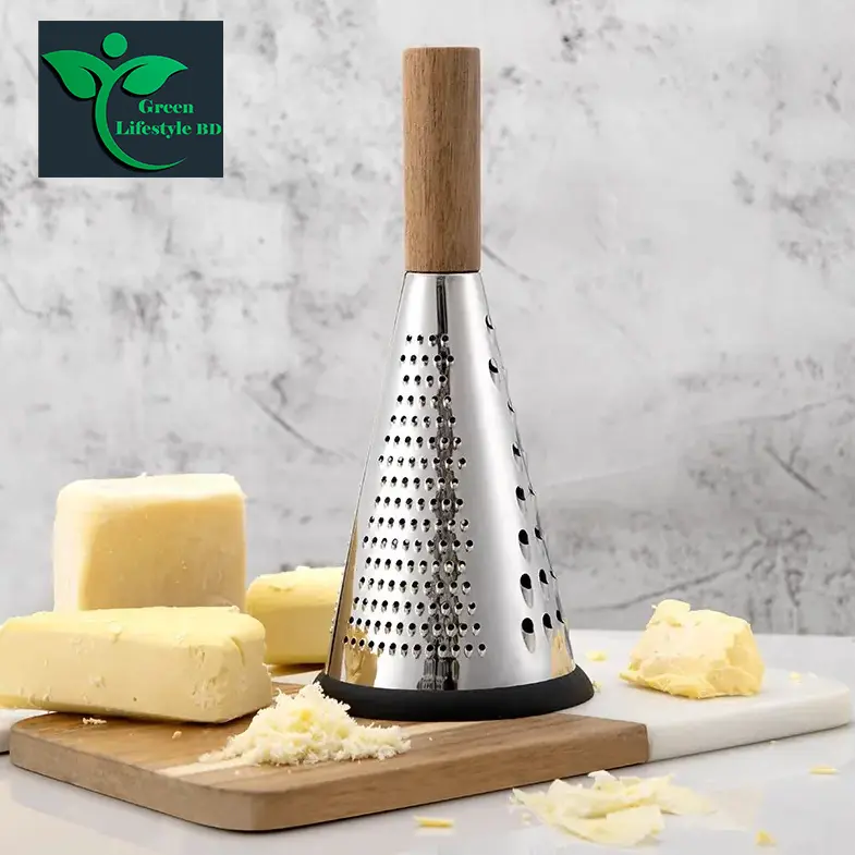 Picture of Vegetable Grater/Manual Peeler Fruit Vegetable Chopper/Stainless Steel Round Black/Wood/Multicolor Plastic Handle Cheese