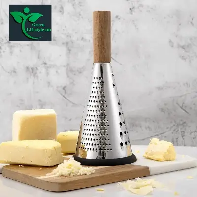 Picture of Vegetable Grater/Manual Peeler Fruit Vegetable Chopper/Stainless Steel Round Black/Wood/Multicolor Plastic Handle Cheese